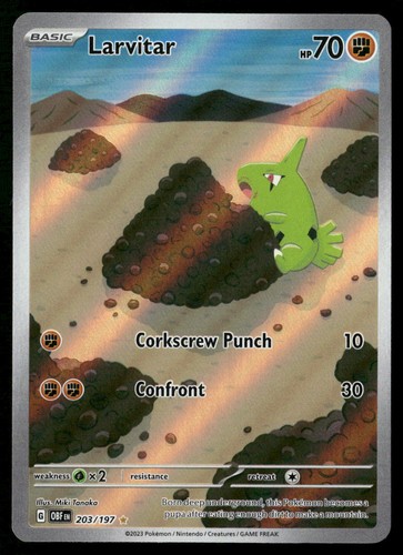 Larvitar 203/197 Illustration Rare Obsidian Flames Pokemon Holo NM/M