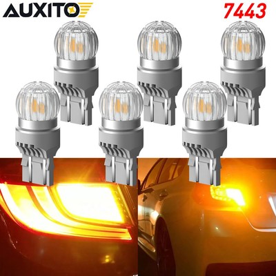 6x 36W 7443 7440 LED Yellow Turn Signal Parking Light High Power Bulb 8400LM