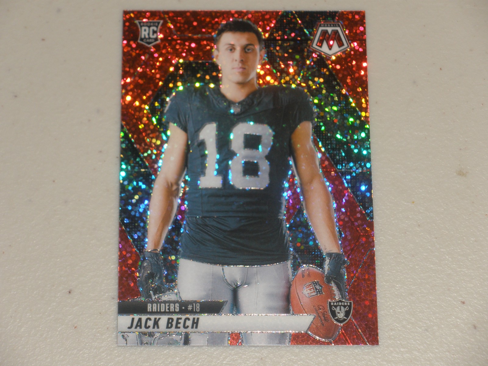 2025 Panini Mosaic Variation Red Sparkle Prizm #280 Jack Bech Rookie RC