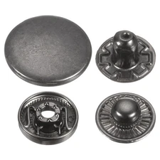 30Set Press-Stud Cap Button 20mm Metal Snap Fastener for Leathers, Gun