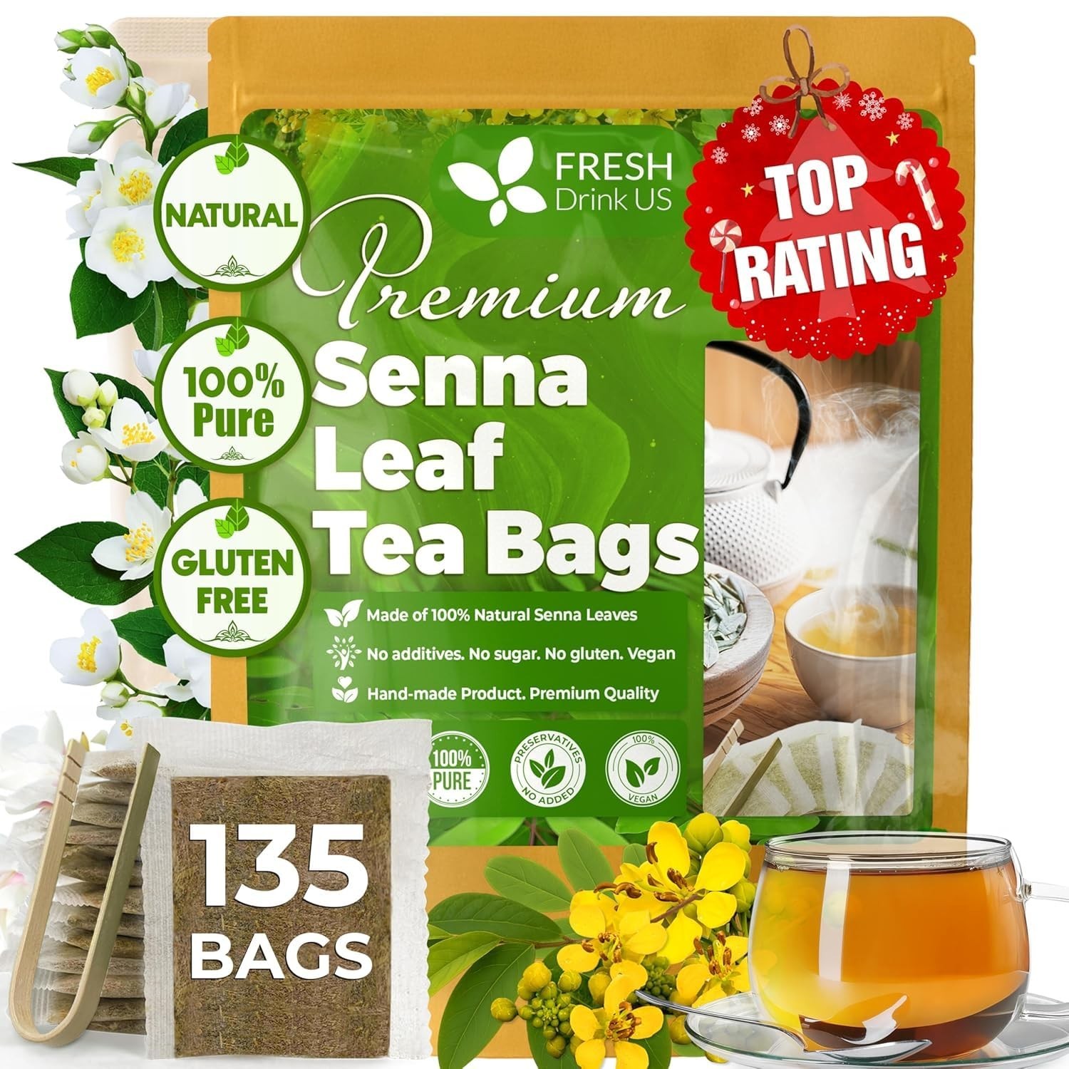 Bags, 100% Natural & Pure From Senna Leaves. Loose
