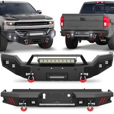 Frontrear Bumper For 2016-2018 Chevy Silverado 1500 With Winch Plate Led Lights