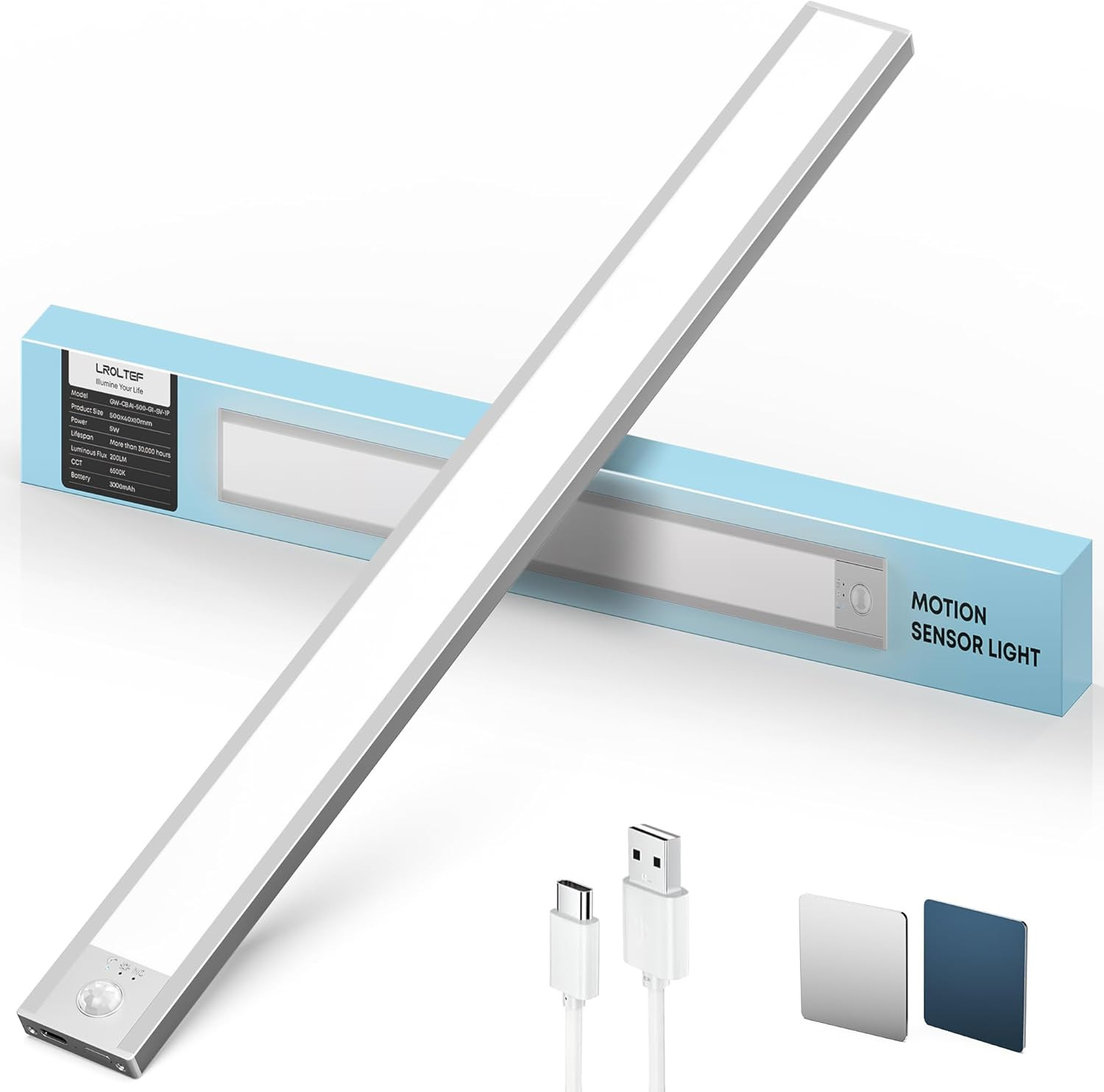 Barra LED Intelligente 50cm con Sensore PIR | Luce Cucina 3000K USB