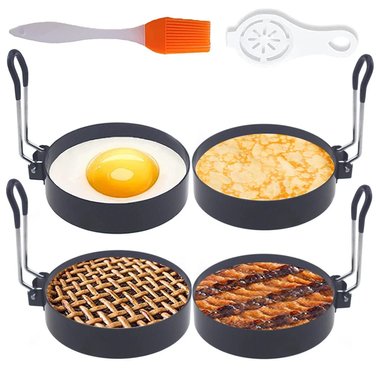 Upgrade 4 Large Egg Rings Set, 4 Packs Stainless Steel Round Egg Maker Mold, ...
Opens in a new wind