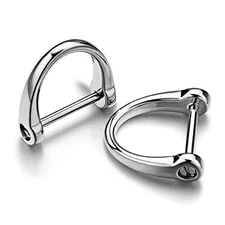 D Shape Metal Keychain Rings Set of 6 Black Silver Gold for Bags and Keys