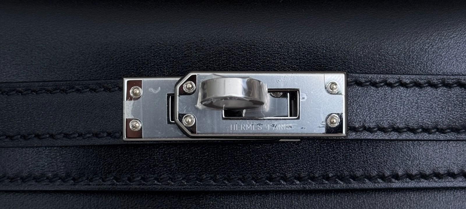 Hermes Kelly Mini 20 Black Noir Box Leather Palladium Hardware RARE image 5