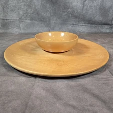 Wooden Chip And Dip Platter Bowl Set Blonde Wood Party Snacks