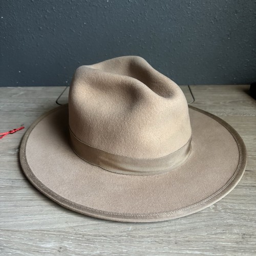 Keith James 100% Wool Brown Fedora Hat Sz L