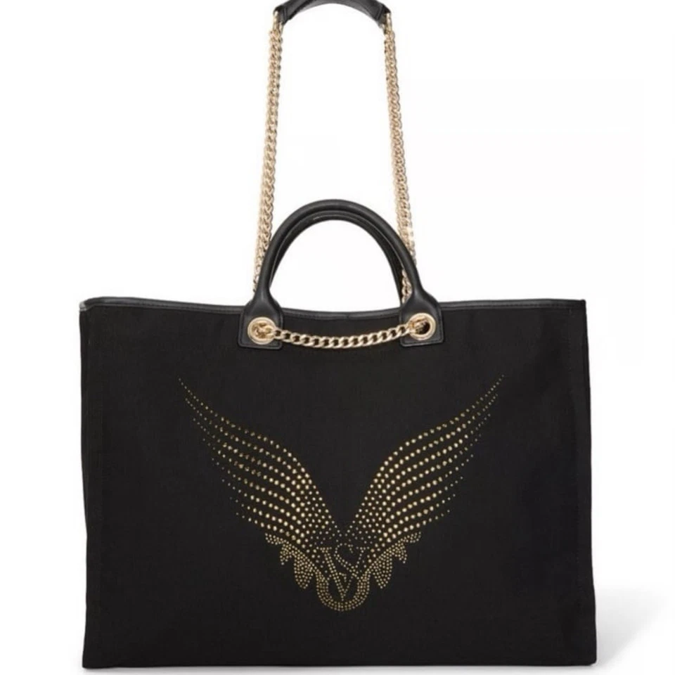 VICTORIA’S SECRET FASHION SHOW 2025 BACKSTAGE DOUBLE HANDLE TOTE IN BLACK NEW - Image 2 of 4