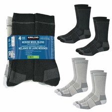 Kirkland Signature Merino Wool 57% ,Warm Comfy Socks 4 pack Size 7-13