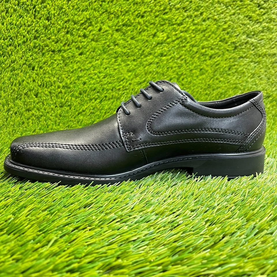 Zapatos mocasines de vestir Ecco New Jersey para hombre talla 7 negros clásicos de cuero sin cordones Foto 2 de 4