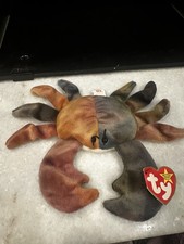 Vtg 1996/RARE TAG w/ ERRORS Retired Claude The Crab TY Beanie Baby