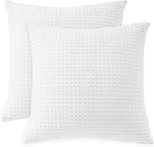 100 Egyptian Cotton 600 TC Waffle Weave Throw Pillow Covers 2 Pack Ultra Soft
