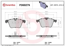 Disc Brake Pad Set-Premium NAO Ceramic OE Equivalent Pad Brembo P36027N