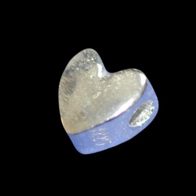 26013 - 5 MM HERZ AUS 925-er SILBER LÄNGS GEBOHRT POLIERT