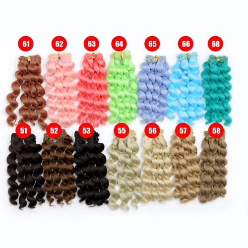 Bjd Wig 15*100CM Wavy Doll Hair for 1/3 1/4 1/6 1/12 Sweet Curly Doll Hairpiece - Picture 5 of 21