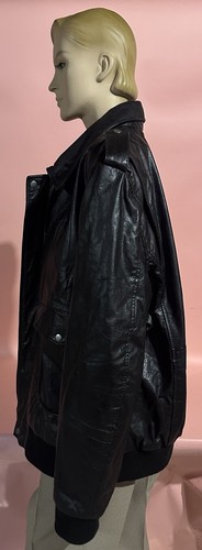 Men’s Black Leather Jacket Made In Italy Labeled “Real Leather” Chest 50” 3XL - Picture 22 of 22