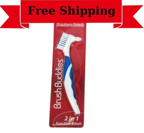 Denture Toothbrush False Teeth Cleaning Brush Ergonomic Handle Bristles NEW!