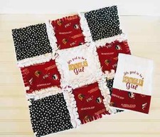 Fl State Seminoles Embroidered MINI Rag Quilt and Burp Cloth set