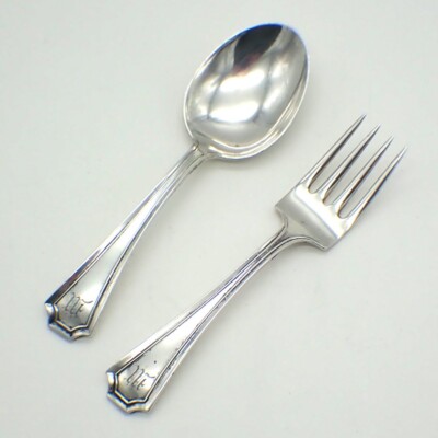 Fairfax Baby Set Durgin Sterling Silver 1910 Mono M