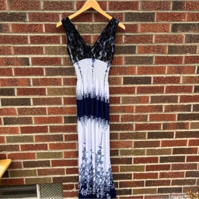 navy blue and white ombre dress Strapless Blue to White Ombre Chiffon Gown Elegant Gradient Dip Dye Formal Dress for Prom or Wedding Guest Available in Size 10