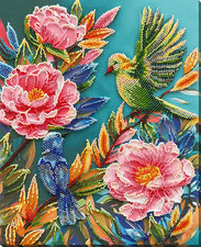 Bead Embroidery Kit "Spring commotion" size 9.4"x11.8" / 24.0x30.0 cm