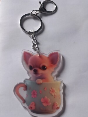 Adorable Chiwawa Dog Cute Large Keyring#present#pet#gift UK
