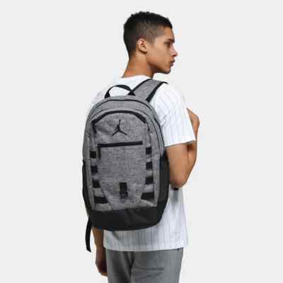 NIKE JORDAN JAM ZONE BACKPACK LAPTOP SCHOOL GYM BAG CARBON HEATHER