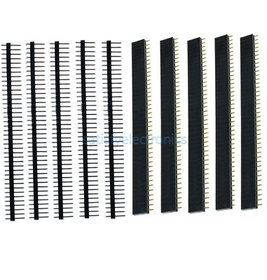 10PCS Female&Male 40pin 2.54mm Header Socket Single Row Strip PCB Connector NEW