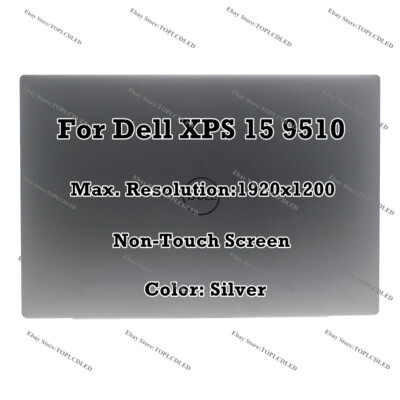 Silver 15.6'' Dell XPS 15 9510 FHD LCD Display Non-Touch Screen Assembly Complete