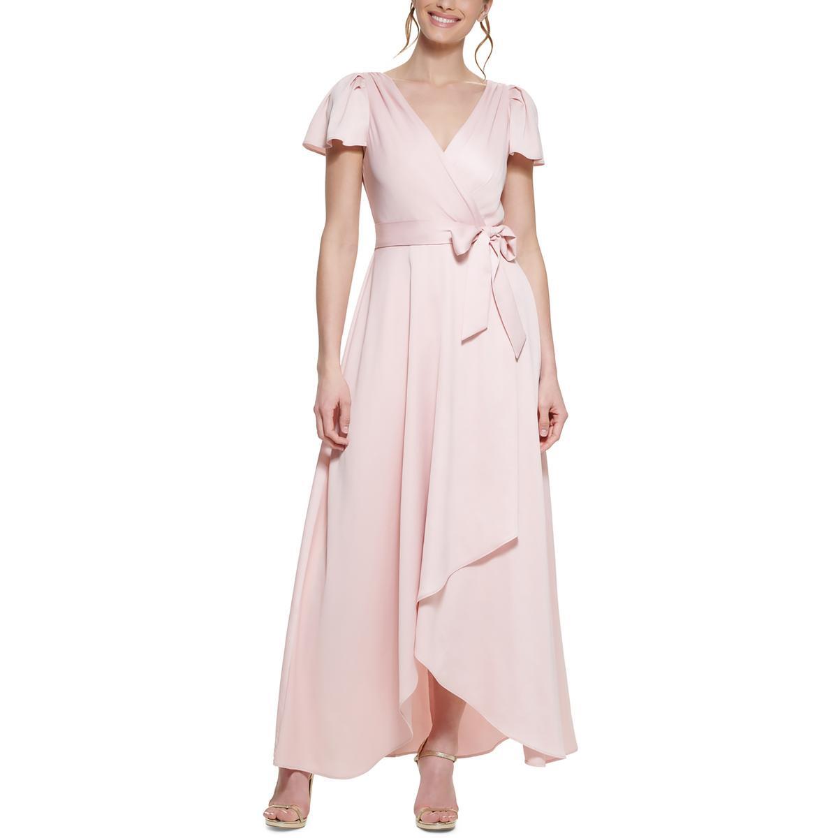 Женское розовое асимметричное платье для коктейлей и вечеринок DKNY 6 BHFO 5202