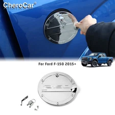 Triple Chrome Car Gas Tank Cap Fuel Filler Door Cover for Ford F150 F-150 15-20