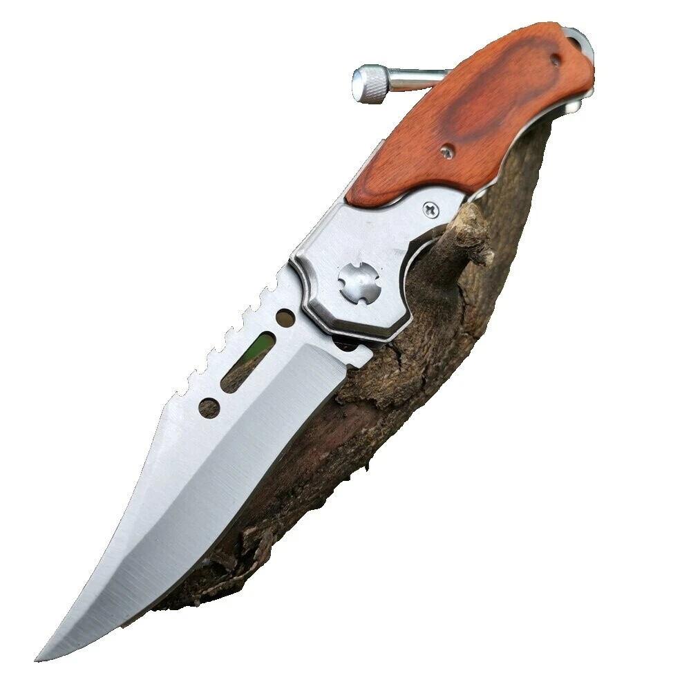 Mango de madera Multi-herramienta cuchillos plegables Vintage de colección