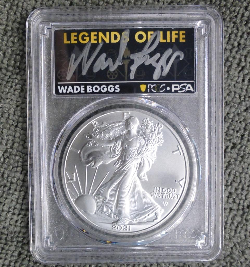2021 PCGS MS 70 Type 2 Silver Eagle Dollar, Baseball Legend