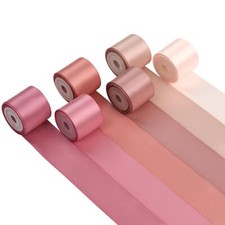 Dusty Rose Satin Ribbon 1.5 Inch 30 Yards 6 Rolls Double Faced Wedding