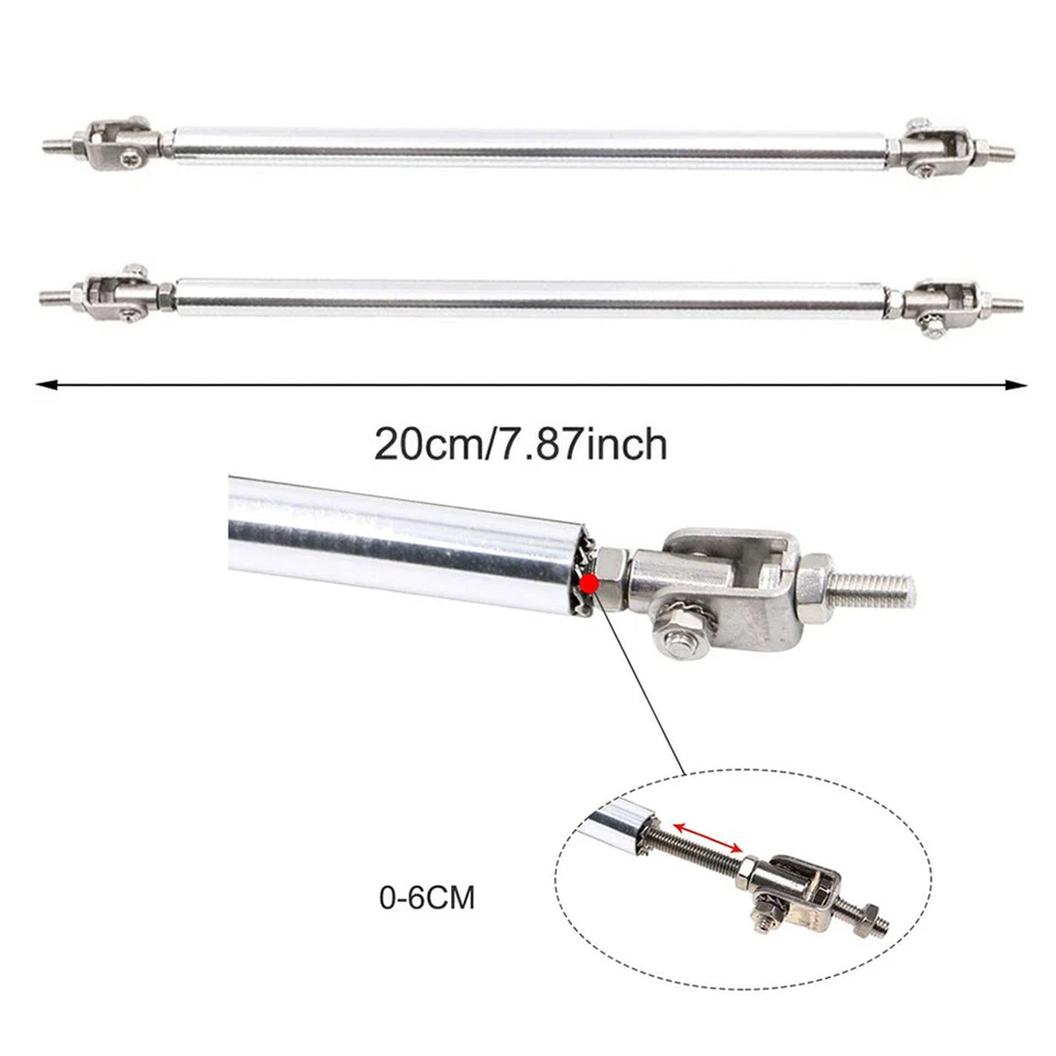 For Kia Stinger GT1 GT2 GT Line Front Bumper Lip Splitter Spoiler Strut Rods BK - Image 3 of 4