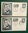 x2 JFK PRESIDENT JOHN F KENNEDY MEMORIAL US / GERMANY STAMPS ! JOINT ISSUE ! FDC