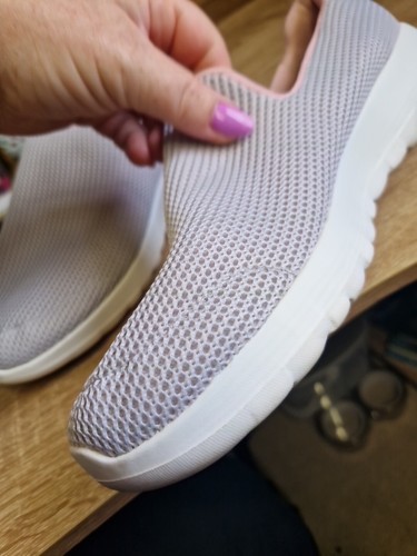 Skechers Air Cooled Memory Foam Slip On Trainers Uk Size 7 Grey And Pink - Picture 15 of 15
