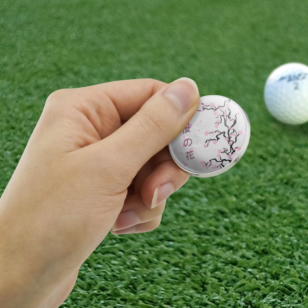 Cherry Blossom Tree Pink Japanese Golfing Premium Metal Golf