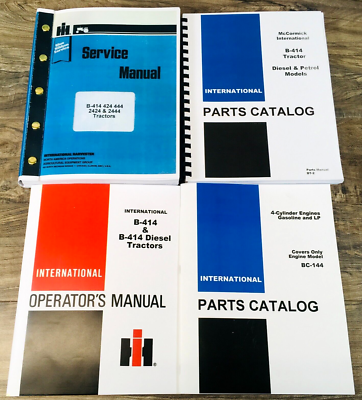 #ad International B 414 Gas Tractor Service Parts Operators Manual Set Repair BC 144 $92.97