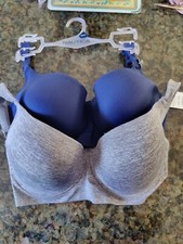 NWOT Set Of 2 Nautica Everyday Womens Bras Size 40DD Gray Navy Comfort Underwire