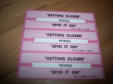3 Wings Getting Closer / Spin It On Jukebox Title Strips