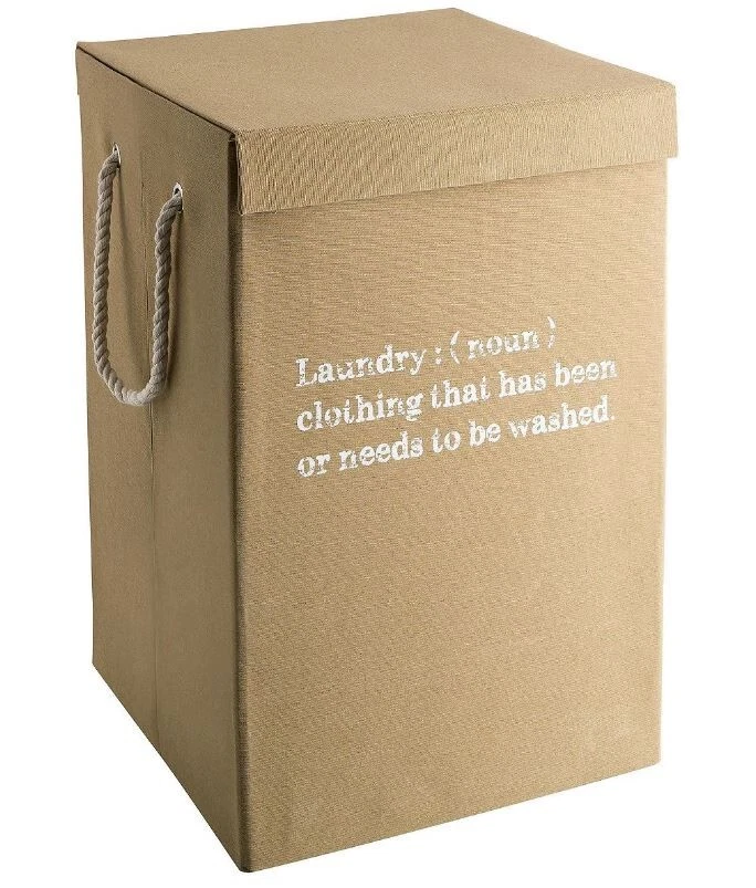 Brand New Tesco Collapsible Natural Slogan Laundry Bin Basket Free Standing