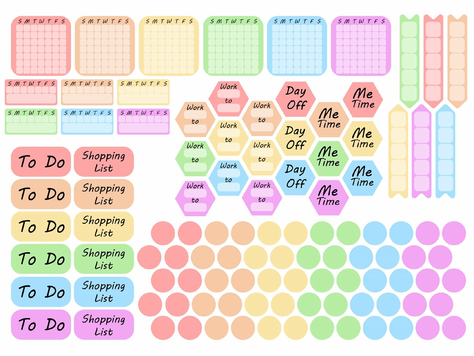 648 Habit Tracker Planner Stickers, Daily Routine Organiser Journal Stickers