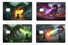 Fire Dragon ATM Debit Credit Card Sticker Skin Mage Archer Knight Green Red USA