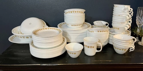 CORELLE Butterfly Gold, Plates, Cups, Bowls, Platter. EUC
