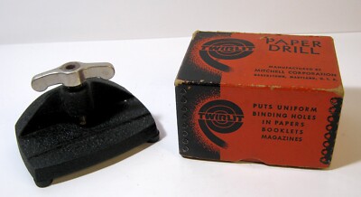 Vintage Mitchell Corp Paper Drill Twirlit Junior Model No 401 - 1/4 ...