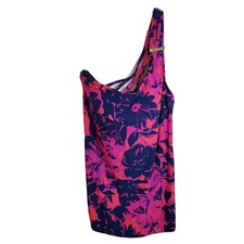 Aqua Green Damska sukienka na jedno ramię Różowa Granatowa Kwiatowy nadruk Rozmiar M Nowa