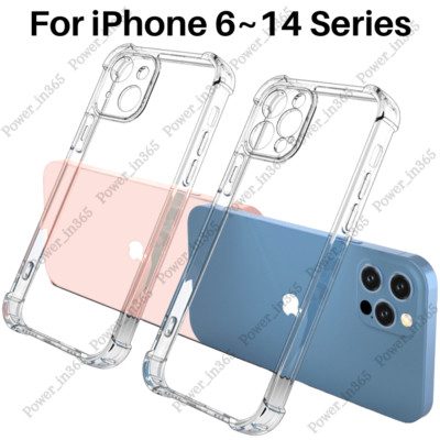 For iPhone 14 13 12 11 XR X XS 8 7 6 6s SE Shockproof Clear Phone Case Cover Lot