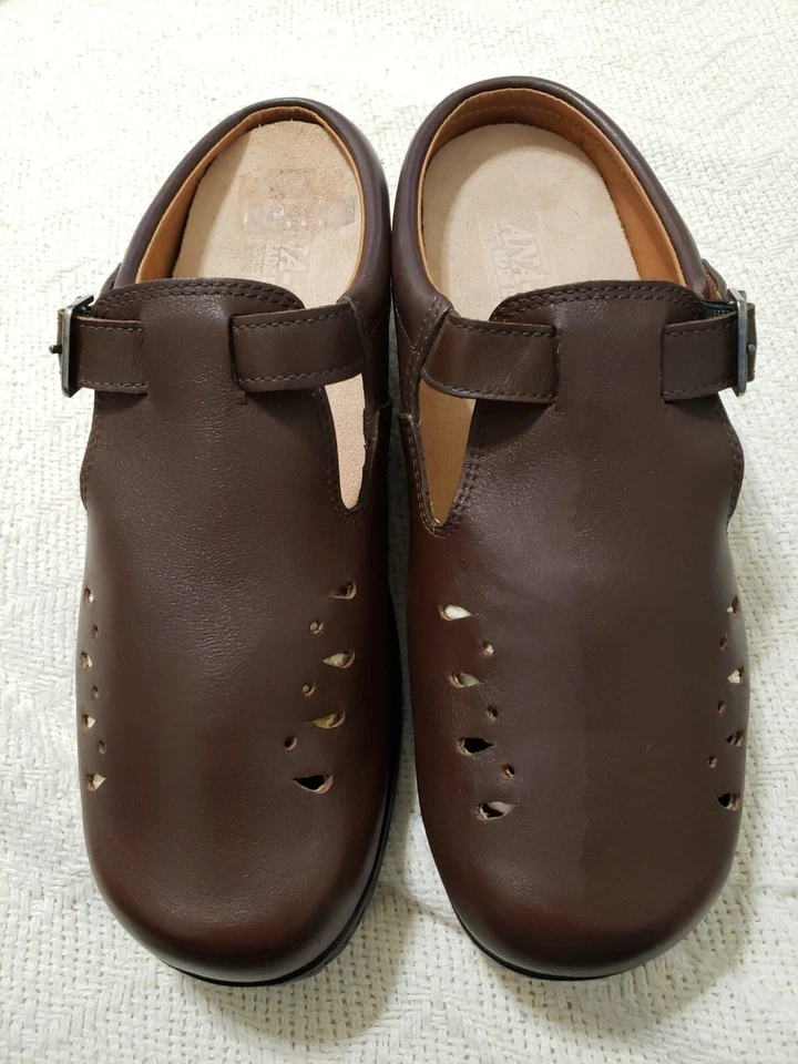 Ana Tech Womens Clogs Brown Leather Slip On Mule.Size EU 42 US 9-9.5 Made in USA - Image 2 of 4